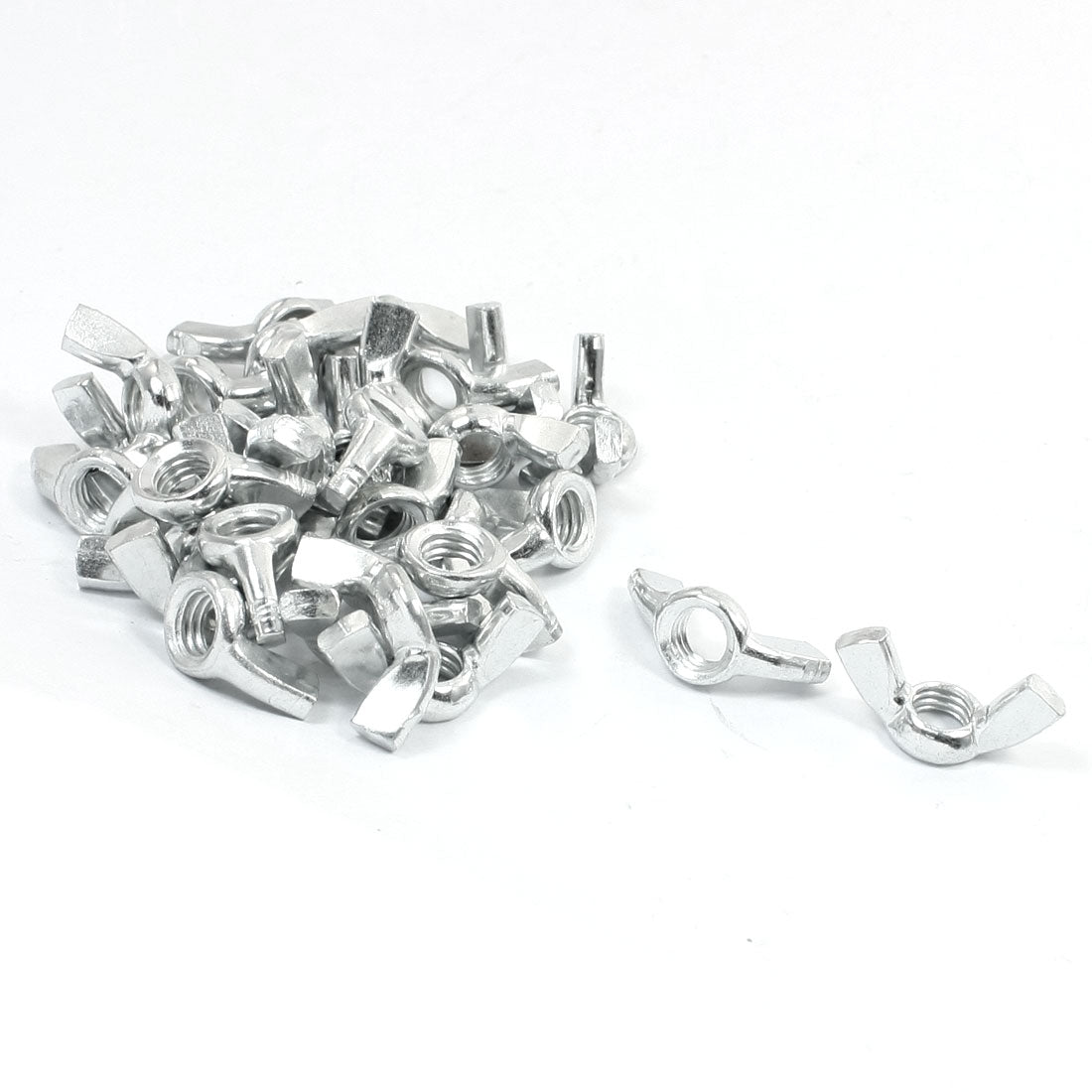 Harfington 30Pcs Zinc Plated Silver Tone M8 5/16" Coarse Thread Wing Nuts