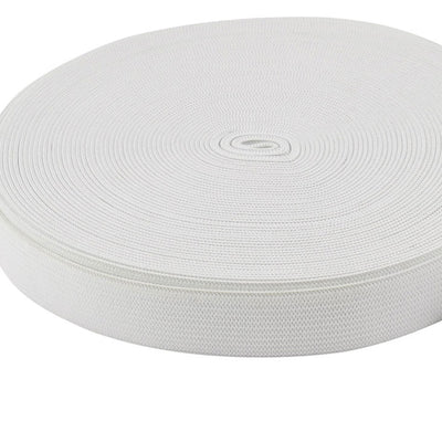 Harfington 18 mm x 12 m, weißes geflochtenes Gummiband als Ersatz für das Nähen von Kleidung