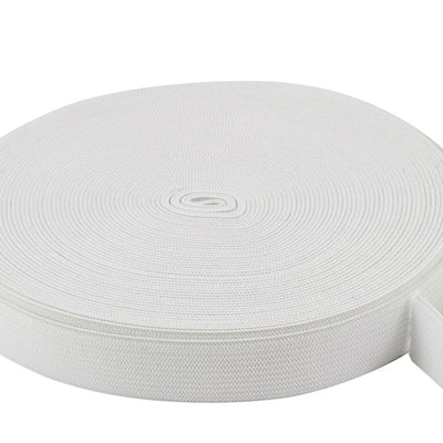 Harfington 18 mm x 12 m, weißes geflochtenes Gummiband als Ersatz für das Nähen von Kleidung