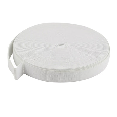 Harfington 18 mm x 12 m, weißes geflochtenes Gummiband als Ersatz für das Nähen von Kleidung