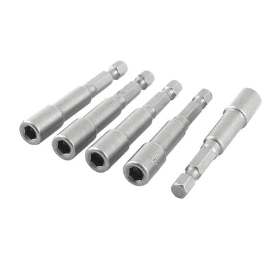 Harfington 1/4" Shank 5.5mm Hex Socket Nut Setter Spanner Driver Bit 5pcs