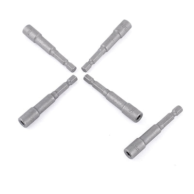 Harfington 5pcs 1/4" Shank 5mm Hex Socket Spanner Wrench Nut Driver Bits 9mm Outer Dia
