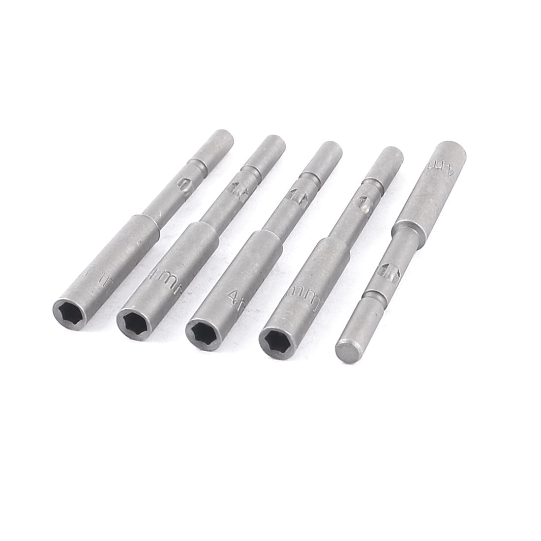 Harfington 5pcs 4mm x 65mm Nut Driver Socket Adapter Hex Drill Bit