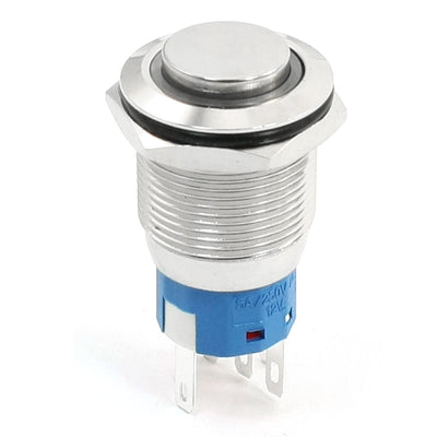Harfington 12V Red LED Lamp 5 Pins 1NO 1NC Momentary 19mm Stainless Steel Pushbutton Switch