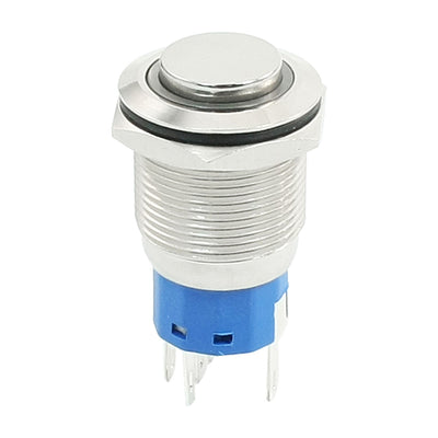 Harfington 12V Blue Light 19mm Momentary 5 Pin Stainless Steel Push Button Switch SPDT