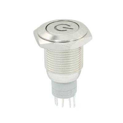 Harfington 12V Blue LED Light Stainless Steel Momentary Push Button Switch SPDT