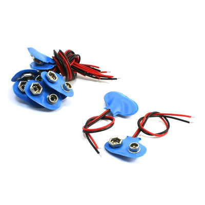 uxcell Uxcell T Type Double Cable Connection 9V Battery Clips Connector Buckle 10Pcs