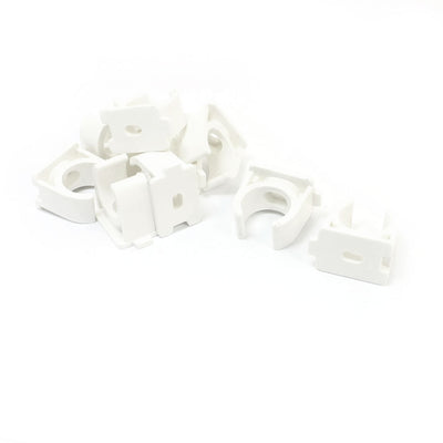 Harfington 10 Pcs 20mm Dia Push Snap in Clip White PVC-U Hose Pipe Clamps Fittings