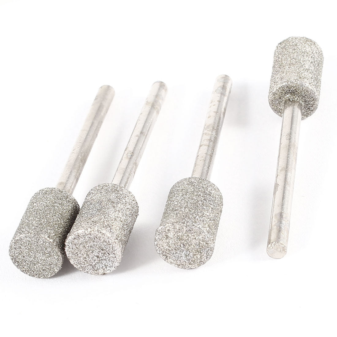 Harfington 3mm Dia Shank 8mm Cylinder Tip Diamond Points Grinding Drill Bit 4 Pcs