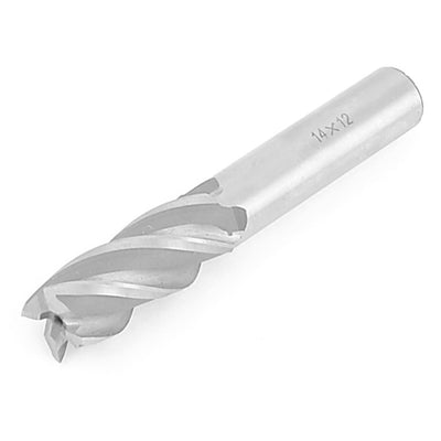 Harfington 14mm Cutting Dia Straight Shank Milling Cutter End Mill Gray