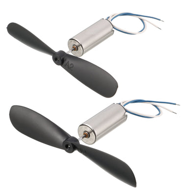 Harfington +C DC 3.7V 40000RPM 100mA 7 x 16mm Motors W Helicopter Propellers 2pcs