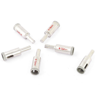 Harfington 15mm 19/32" Diamond Tipped Metal Tile Glass Hole Saw Drill Bit 6 Pcs