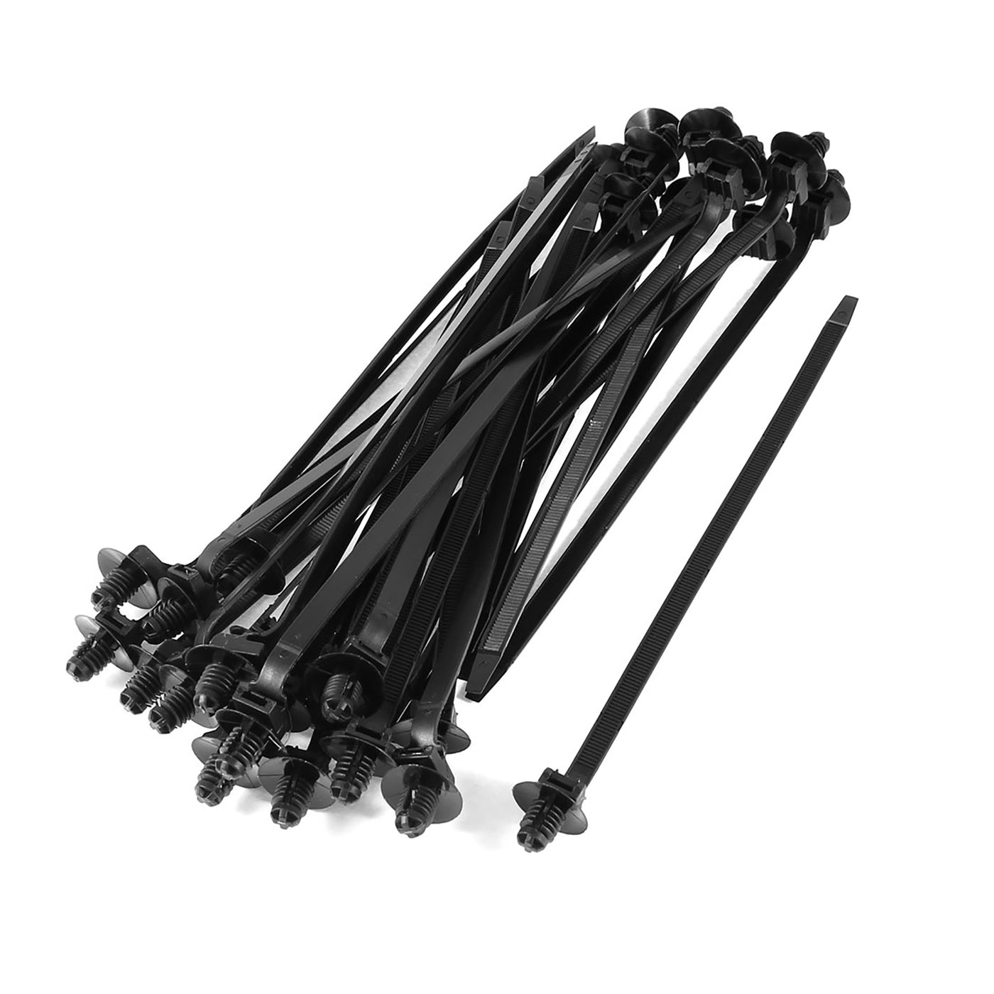 Harfington 183mm x 5mm Black Nylon Auto Car Dome Fir Tree Mounting Wire Cable Ties 30 Pcs