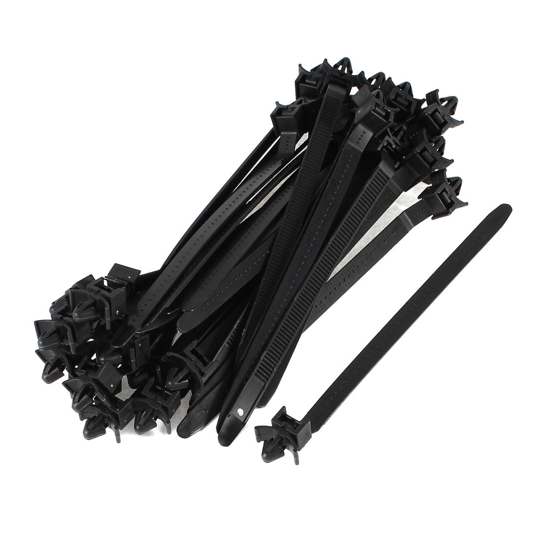 Harfington 170mm x 8.1mm Black Nylon Pack Auto Wire Push Cable Zip Tie Organizer 30 Pcs