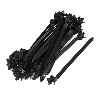 Harfington 170mm x 8.1mm Black Nylon Pack Auto Wire Push Cable Zip Tie Organizer 30 Pcs
