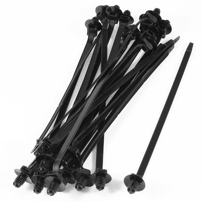 Harfington 183mm x 5mm Black Nylon Dome Push Mount Electrical Cable Zip Tie 20 Pcs