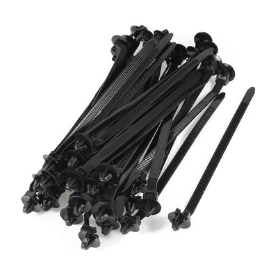 Harfington 167mm x 6.5mm Black Nylon Umbrella Wing Dome Push Mount Cable Tie 40 Pcs