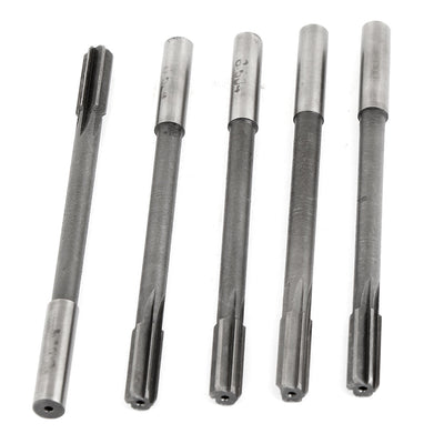 Harfington 5 Pcs 6.5mm Cutting Diameter 6 Flutes HSS Machine Reamer 94mm Length