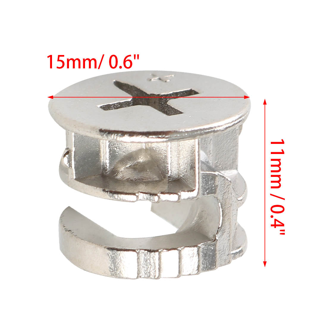 Harfington 15 Pcs Silver Tone 15mm Diameter Furniture Cam Lock Screw Fittings