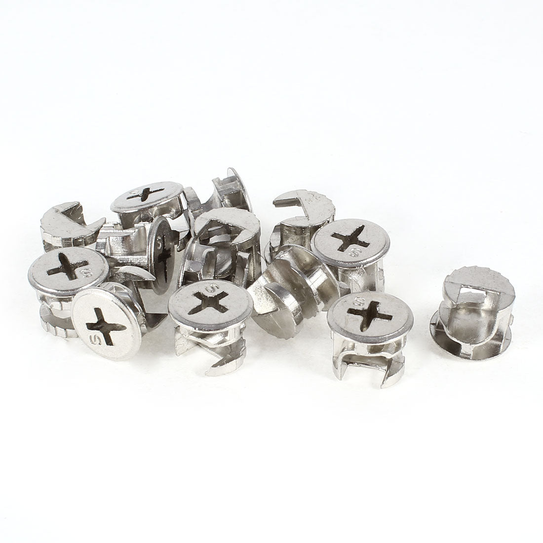 Harfington 15 Pcs Silver Tone 15mm Diameter Furniture Cam Lock Screw Fittings