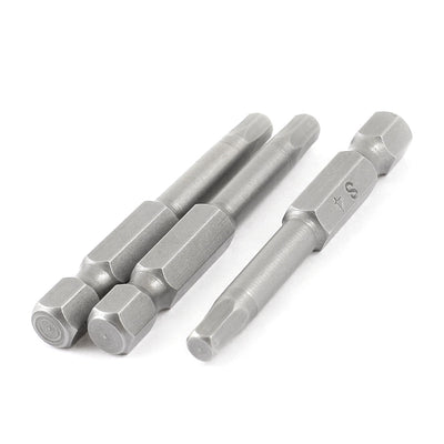 Harfington Power Tools Gray Magnetic 4mm Tip Hexagon Screwdriver Bits 3 Pcs