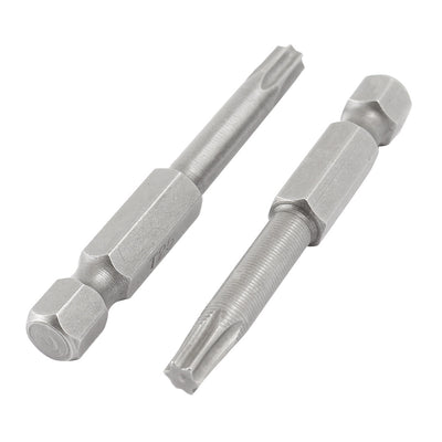 Harfington 2 Pcs T25 Magnetic 4.3mm Tip 6.3mm Hexagon Shank Metal Torx Screwdriver Bits