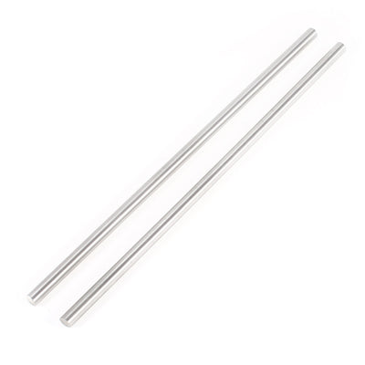 Harfington 2pcs Gray Steel Round Rod Turning Lathe Bars Tool 6mm x 200mm
