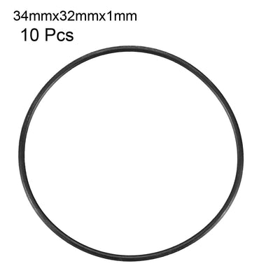 Harfington Nitrile Rubber O-Rings Metric Buna-N Sealing Gasket Black 10Pcs