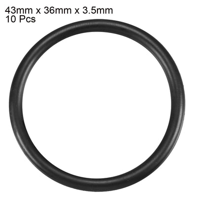 Harfington Nitrile Rubber O-Rings Metric Buna-N Sealing Gasket Black, 10Pcs