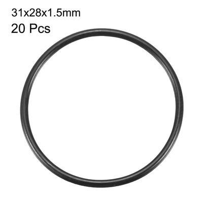 Harfington Nitrile Rubber O-Rings Metric Buna-N Sealing Gasket, 20Pcs