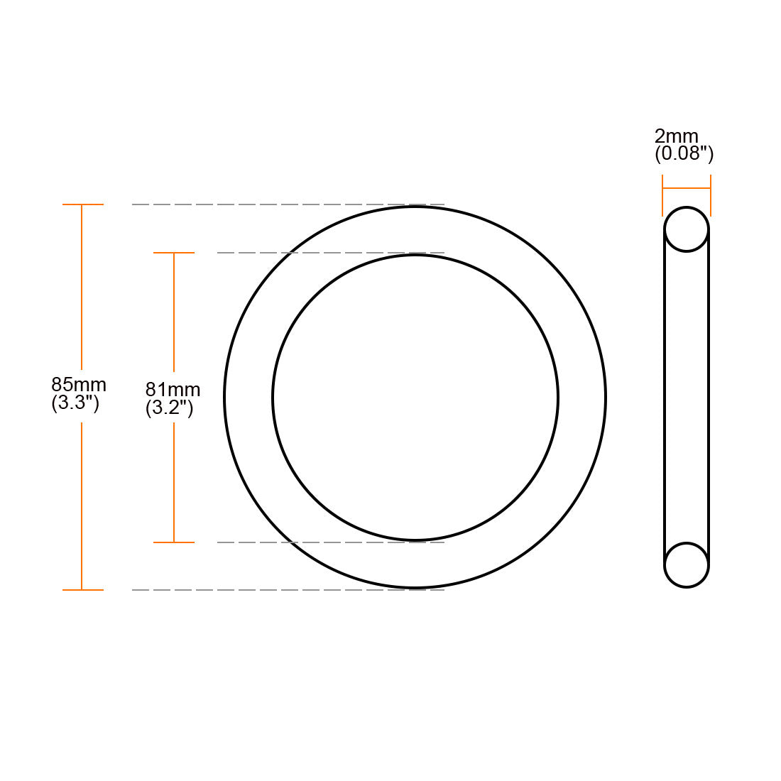 Harfington Nitrile Rubber O-Rings Metric Buna-N Sealing Gasket 5Pcs