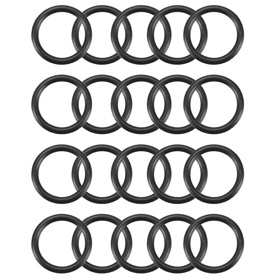 Harfington 17mm x 13mm x 2mm Rubber Oil Seal O Ring Gasket Washer Black 20 Pcs