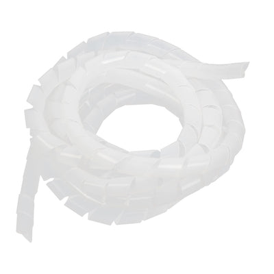 Harfington 16mm Dia 3.5M Long Polyethylene Spiral Cable Wire Wrap Tube White