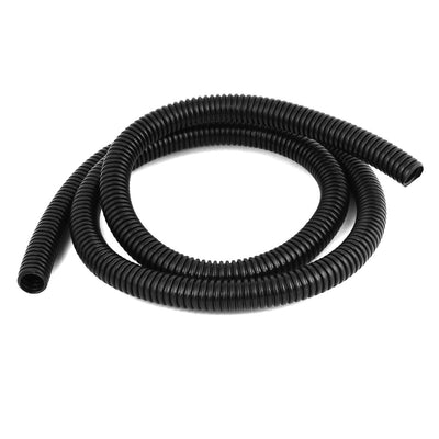 Harfington 1 M 13 x 16 mm Plastic Flexible Corrugated Conduit Tube for Garden,Office Black