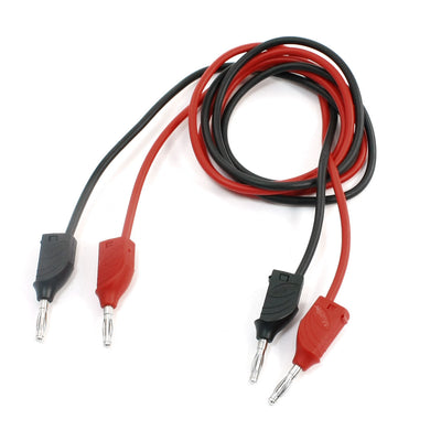 Harfington 16A 4mm Stacking Male Banana Test Lead Black Red 1m 3.3ft Pair