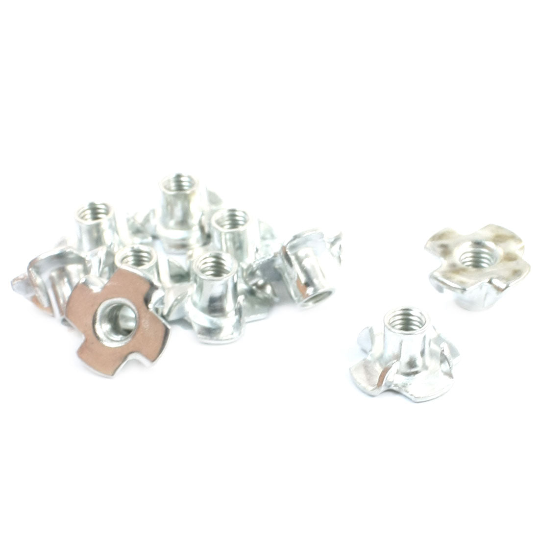 Harfington 10pcs 5mm Thread Metal Four Claw Nut Furniture Connecting Fittings