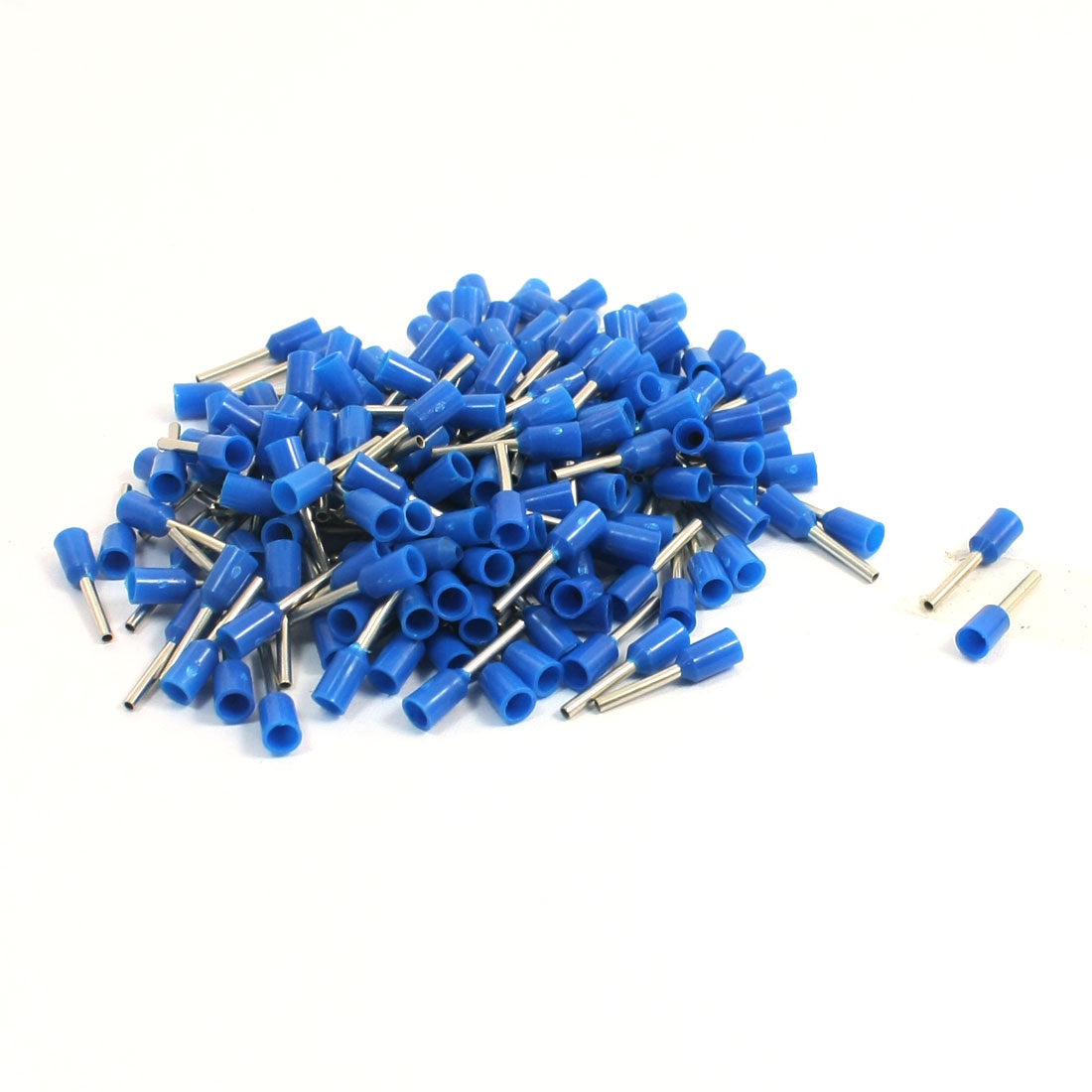Harfington 190Pcs 7.5mm Long Tube Pre Insulate Wiring Terminals E0508 Blue for 22AWG Wire