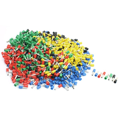 Harfington 14 AWG Wire E2508 Assorted Color Cover Pre Insulate Ferrules Terminals 950Pcs