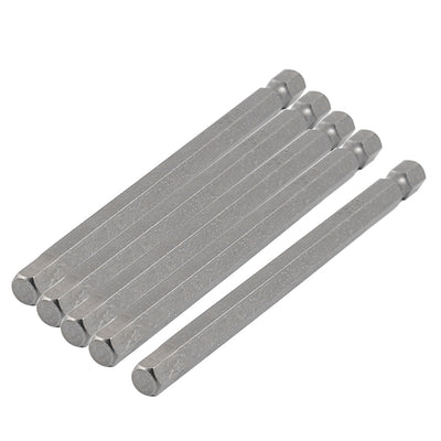 Harfington 5 Pcs 100mm Long Magnetic Double Head 6mm Dia Tip Hex Bits for Screwdriver