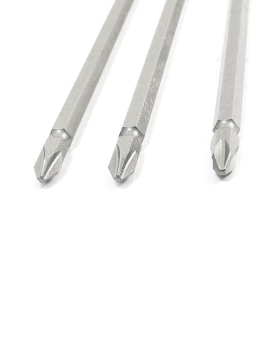 Harfington 3 Pcs Electric Screwdriver Phillips Dual Magnetic Cross Double Ends Tips Driver Bits 6mm x 6mm x 300mm