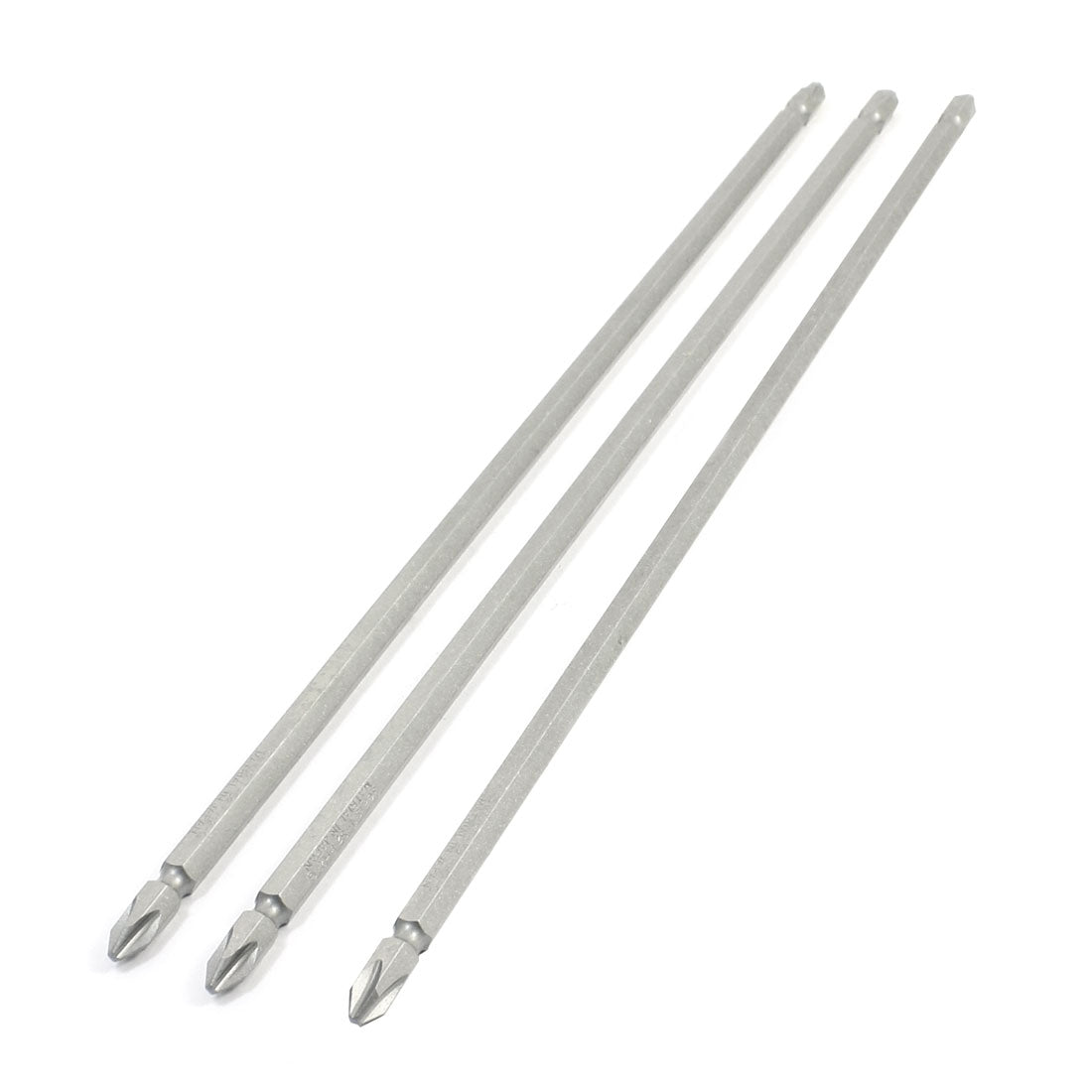 Harfington 3 Pcs Electric Screwdriver Phillips Dual Magnetic Cross Double Ends Tips Driver Bits 6mm x 6mm x 300mm