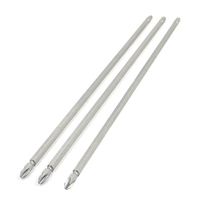 Harfington 3 Pcs Electric Screwdriver Phillips Dual Magnetic Cross Double Ends Tips Driver Bits 6mm x 6mm x 300mm