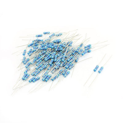 Harfington 130 Pcs 1/2W Watt 4.7K Ohm PCB Mount Colored Ring Resistance Axial Lead Type Carbon Film Resistor 2.5mm x 8mm