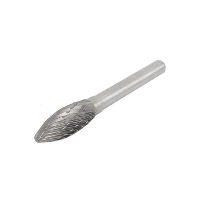 Harfington 6mm Shank 10mm Tip Flame Shape Double Cut Tungsten Carbide Rotary Grinding Diamond Mounted Point