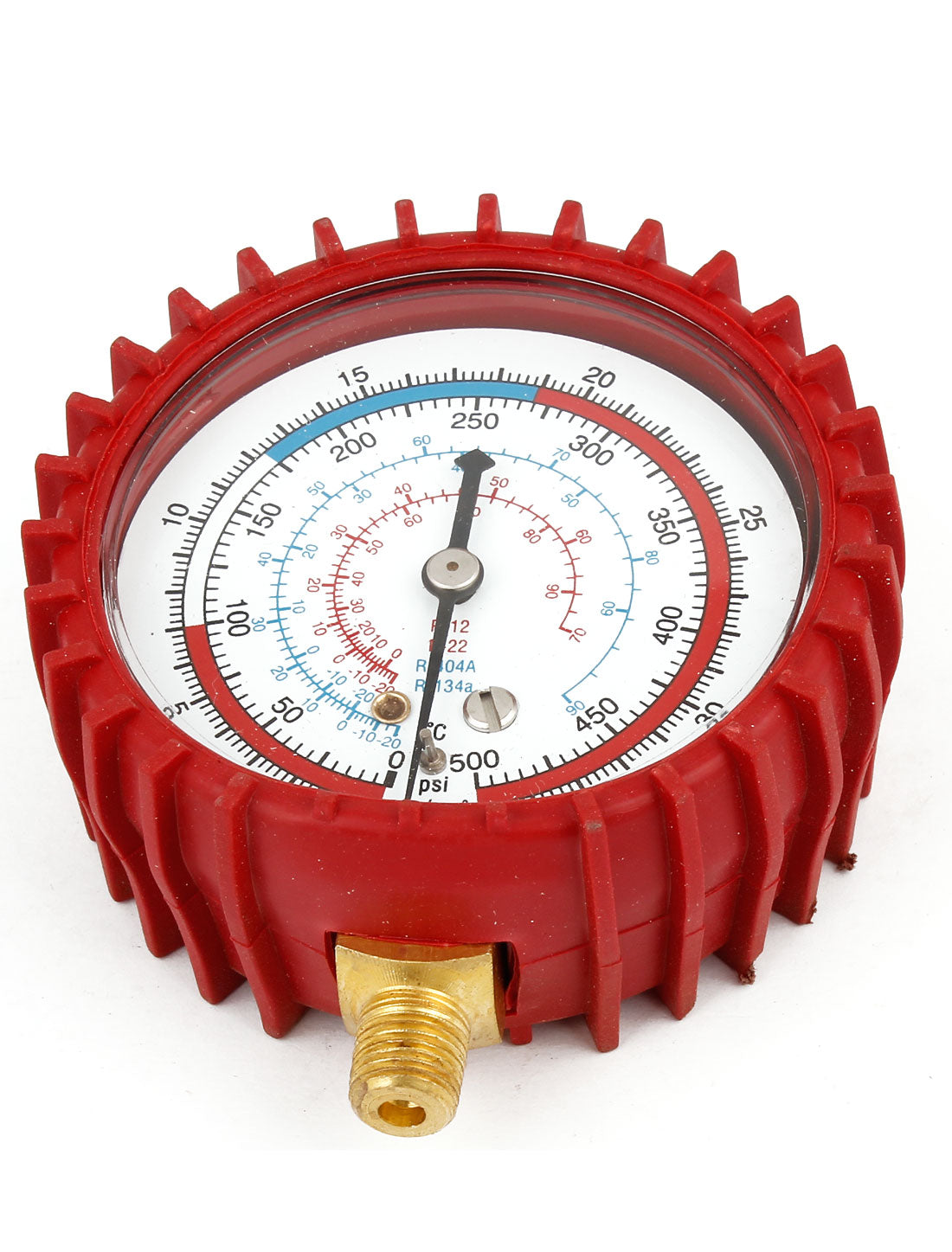 Harfington 0-500 PSI 1/8" Thread Compressor Compressed Pressure Gauge Red