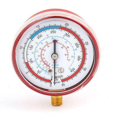 Harfington 0-500 PSI 1/8" Thread Compressor Compressed Pressure Gauge Red