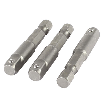 Harfington 3 Pcs Impact Driver/Drill Ready 1/4" Hex Hexagon Shank to 1/4" Quick Change Chuck Socket Adapter Set