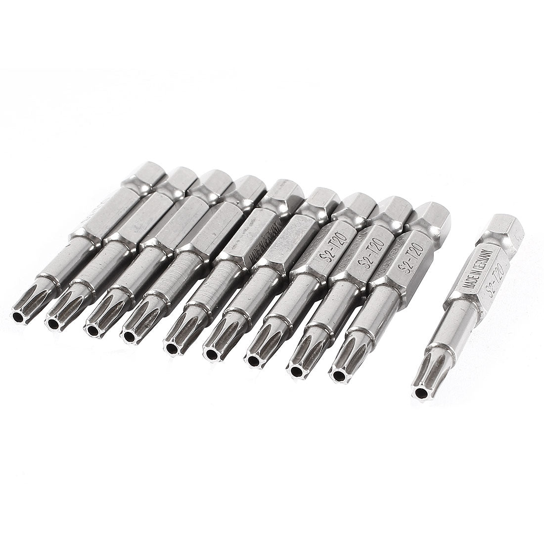 Harfington 10 Pcs Magnetic 50mm Long 1/4" Shank Torx Point Tip T20 Power Driver Screwdriver Bits