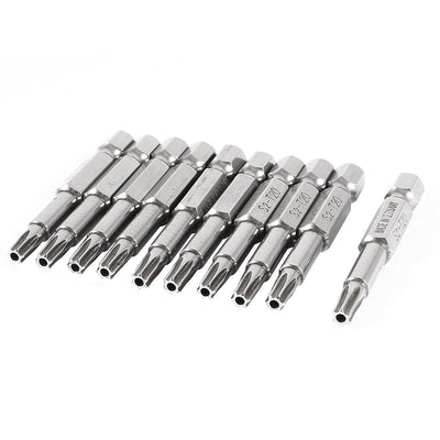 Harfington 10 Pcs Magnetic 50mm Long 1/4" Shank Torx Point Tip T20 Power Driver Screwdriver Bits