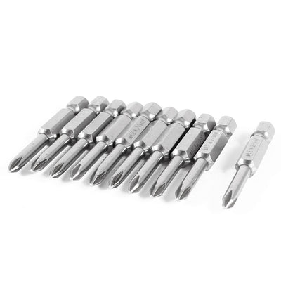 Harfington 10 Pcs Magnetic 50mm Long 1/4" Hex Shank 4mm PH1 Phillips Point Tip Power Driver Screwdriver Bits
